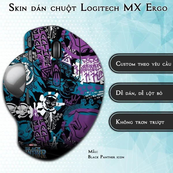 Skin dán chuột Logitech MX Ergo mẫu Black Panther icon