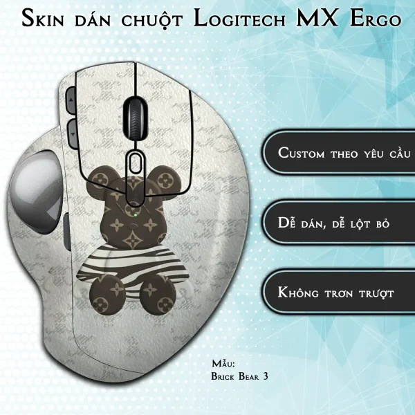 Skin dán chuột Logitech MX Ergo mẫu Brick Bear 3
