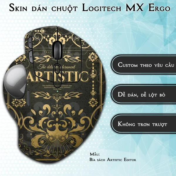 Skin dán chuột Logitech MX Ergo mẫu Bìa sách Artistic Editor