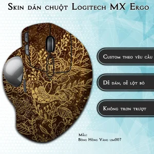 Skin dán chuột Logitech MX Ergo mẫu Bông Hồng Vàng lsm007