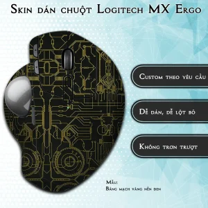 Skin dán chuột Logitech MX Ergo mẫu Bảng mạch vàng nền đen