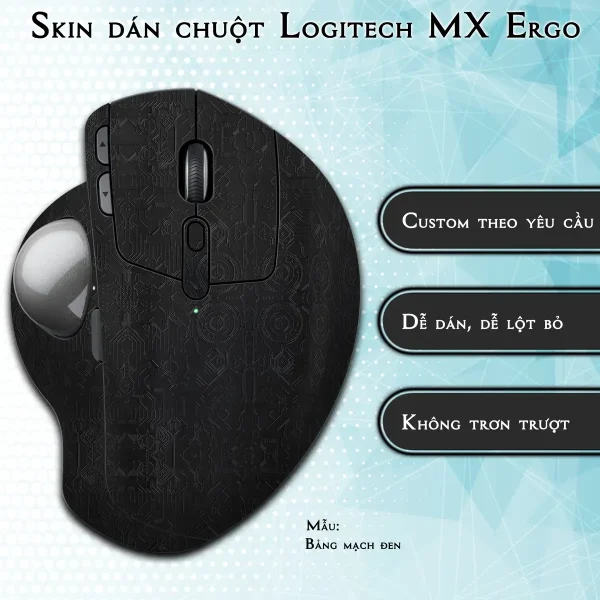 Skin dán chuột Logitech MX Ergo mẫu Bảng mạch đen