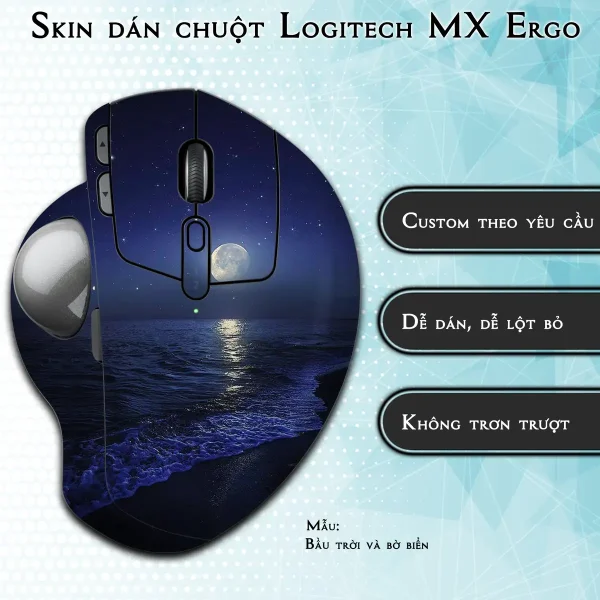 Skin dán chuột Logitech MX Ergo mẫu Bầu trời và bờ biển