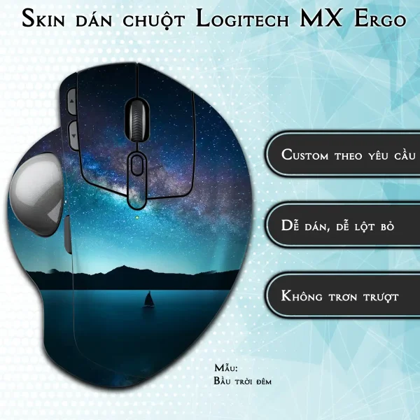 Skin dán chuột Logitech MX Ergo mẫu Bầu trời đêm