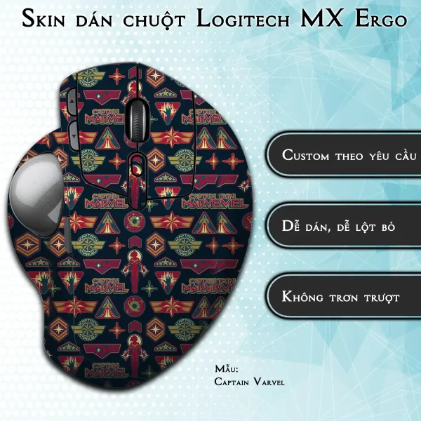 Skin dán chuột Logitech MX Ergo mẫu Captain Varvel