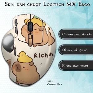 Skin dán chuột Logitech MX Ergo mẫu Capybara Rich