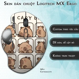 Skin dán chuột Logitech MX Ergo mẫu Capybaracute
