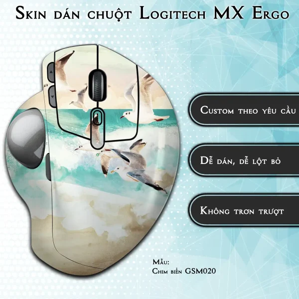 Skin dán chuột Logitech MX Ergo mẫu Chim biển GSM020
