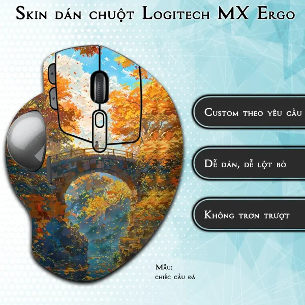 Skin dán chuột Logitech MX Ergo mẫu chiếc cầu đá