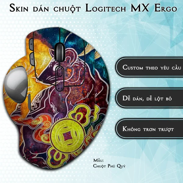 Skin dán chuột Logitech MX Ergo mẫu Chuột Phú Quý