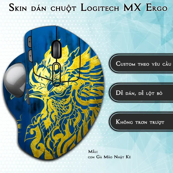 Skin dán chuột Logitech MX Ergo mẫu con Gà Mão Nhật Kê