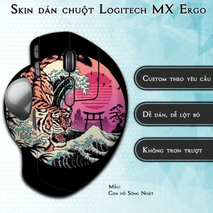 Skin dán chuột Logitech MX Ergo mẫu Con hổ Sóng Nhật