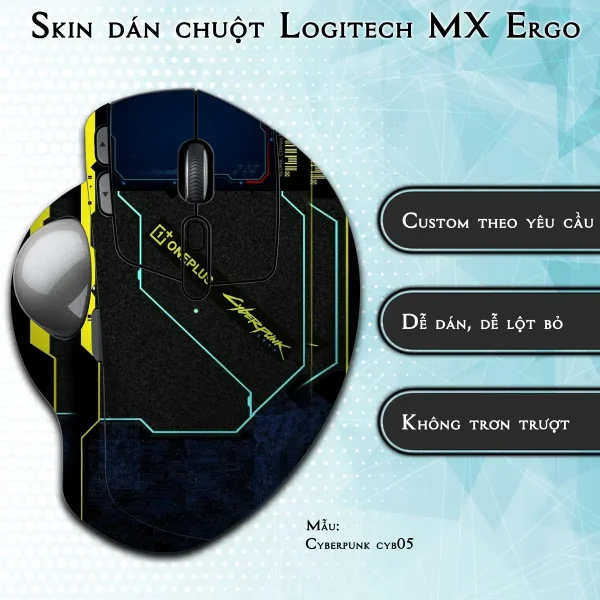 Skin dán chuột Logitech MX Ergo mẫu Cyberpunk cyb05