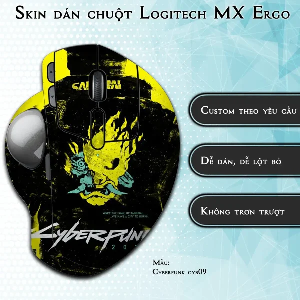Skin dán chuột Logitech MX Ergo mẫu Cyberpunk cyb09