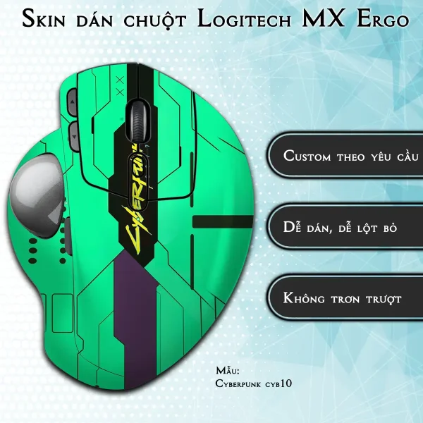 Skin dán chuột Logitech MX Ergo mẫu Cyberpunk cyb10