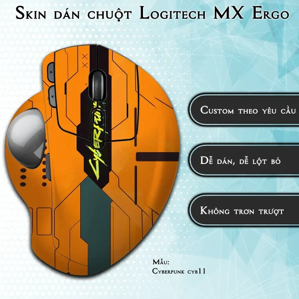 Skin dán chuột Logitech MX Ergo mẫu Cyberpunk cyb11