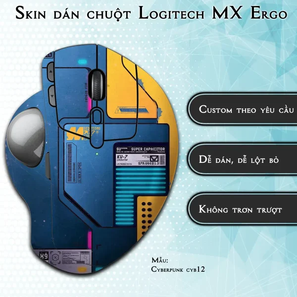 Skin dán chuột Logitech MX Ergo mẫu Cyberpunk cyb12