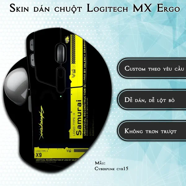 Skin dán chuột Logitech MX Ergo mẫu Cyberpunk cyb15