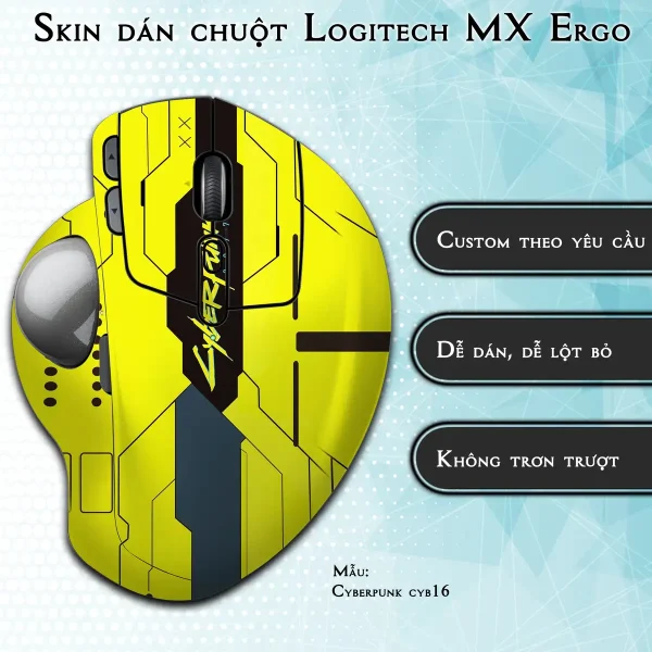 Skin dán chuột Logitech MX Ergo mẫu Cyberpunk cyb16