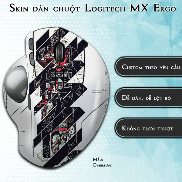 Skin dán chuột Logitech MX Ergo mẫu Cyberpunk