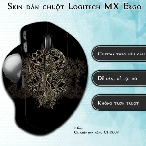 Skin dán chuột Logitech MX Ergo mẫu Cá chép hóa rồng CHR009
