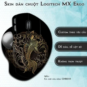 Skin dán chuột Logitech MX Ergo mẫu Cá chép hóa rồng CHR010