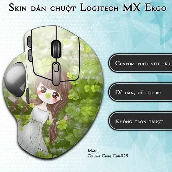 Skin dán chuột Logitech MX Ergo mẫu Cô gái Chibi Chib025