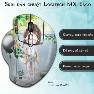 Skin dán chuột Logitech MX Ergo mẫu cô gái chibi Chib035