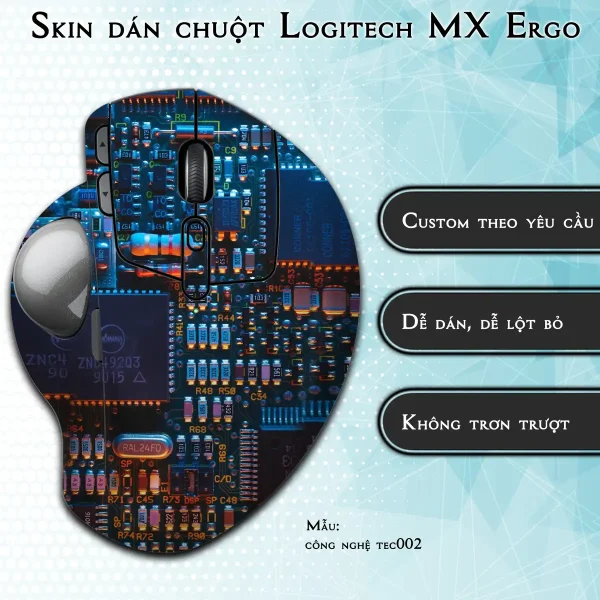 Skin dán chuột Logitech MX Ergo mẫu công nghệ tec002