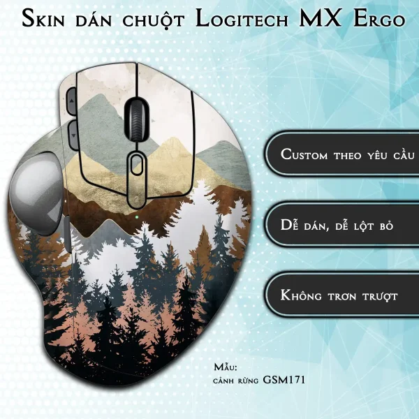 Skin dán chuột Logitech MX Ergo mẫu cảnh rừng GSM171