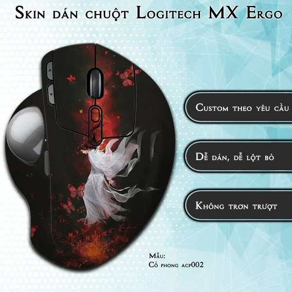 Skin dán chuột Logitech MX Ergo mẫu Cổ phong acp002