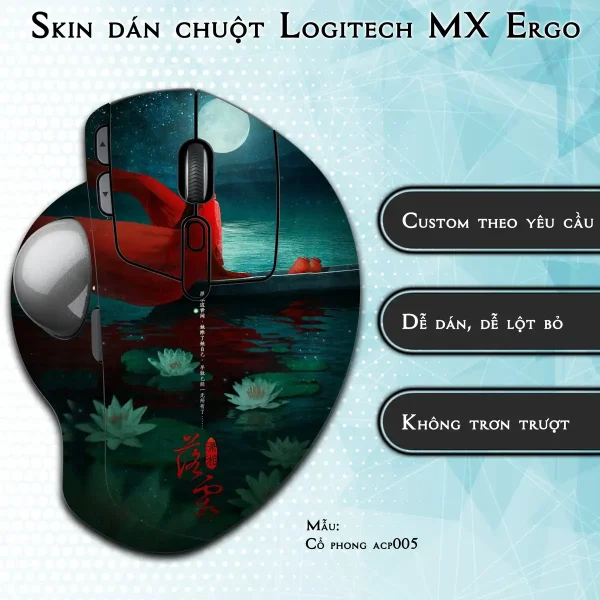 Skin dán chuột Logitech MX Ergo mẫu Cổ phong acp005
