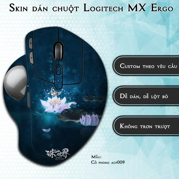 Skin dán chuột Logitech MX Ergo mẫu Cổ phong acp009