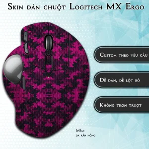 Skin dán chuột Logitech MX Ergo mẫu da rắn hồng