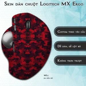 Skin dán chuột Logitech MX Ergo mẫu da rắn đỏ