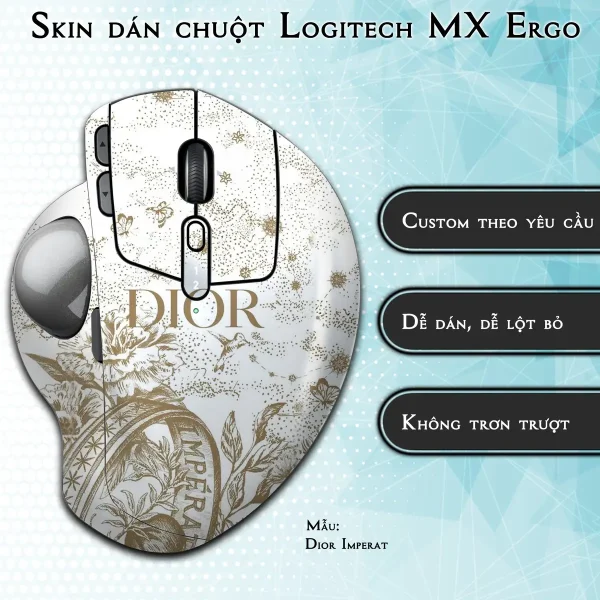 Skin dán chuột Logitech MX Ergo mẫu Dior Imperat