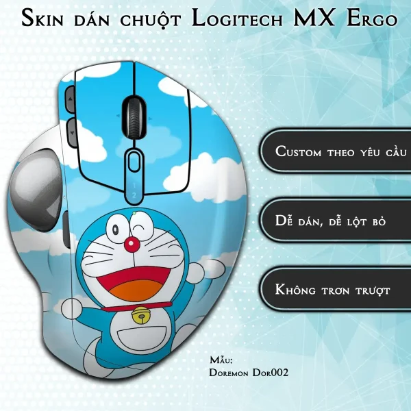 Skin dán chuột Logitech MX Ergo mẫu Doremon Dor002