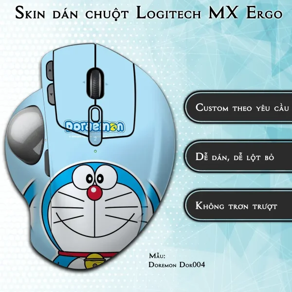 Skin dán chuột Logitech MX Ergo mẫu Doremon Dor004