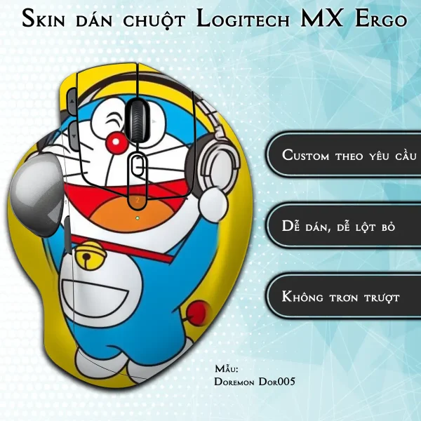 Skin dán chuột Logitech MX Ergo mẫu Doremon Dor005
