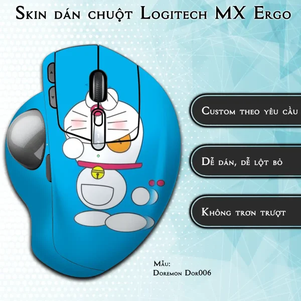 Skin dán chuột Logitech MX Ergo mẫu Doremon Dor006