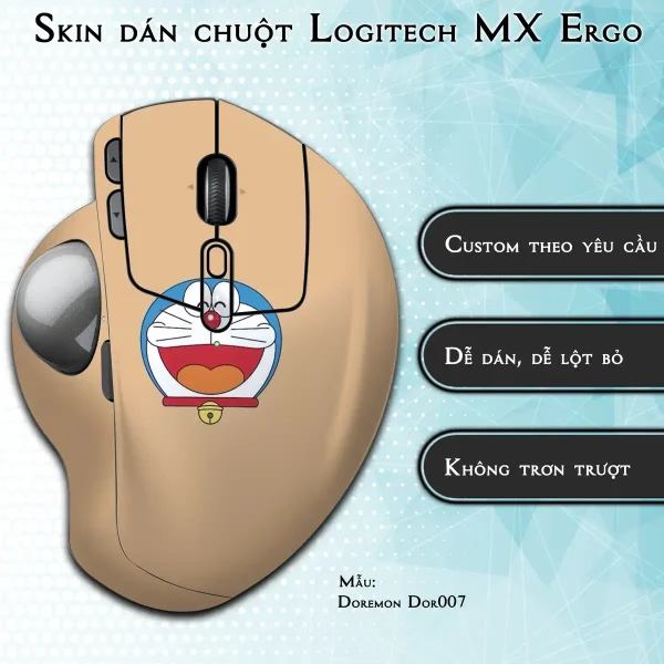 Skin dán chuột Logitech MX Ergo mẫu Doremon Dor007