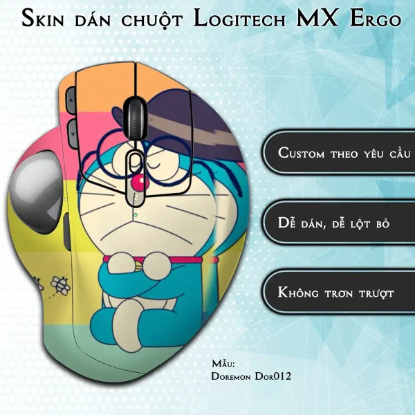 Skin dán chuột Logitech MX Ergo mẫu Doremon Dor012
