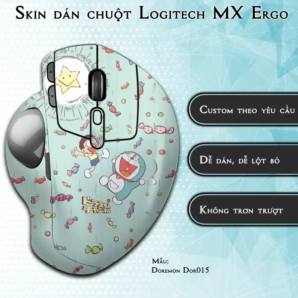 Skin dán chuột Logitech MX Ergo mẫu Doremon Dor015