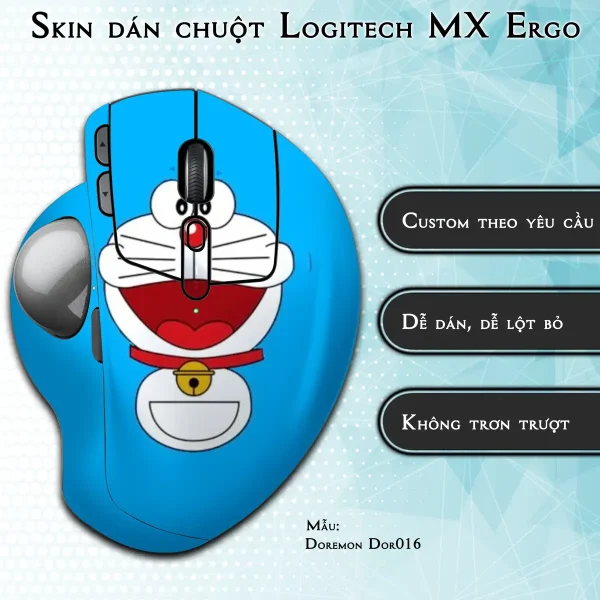 Skin dán chuột Logitech MX Ergo mẫu Doremon Dor016