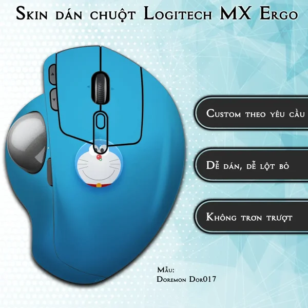 Skin dán chuột Logitech MX Ergo mẫu Doremon Dor017