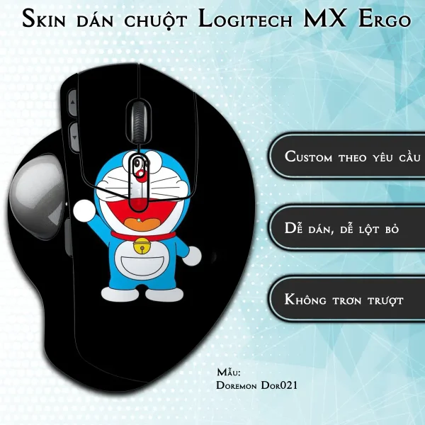 Skin dán chuột Logitech MX Ergo mẫu Doremon Dor021