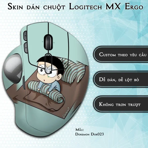 Skin dán chuột Logitech MX Ergo mẫu Doremon Dor023