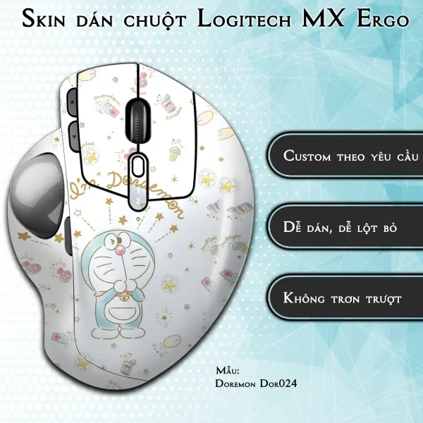 Skin dán chuột Logitech MX Ergo mẫu Doremon Dor024