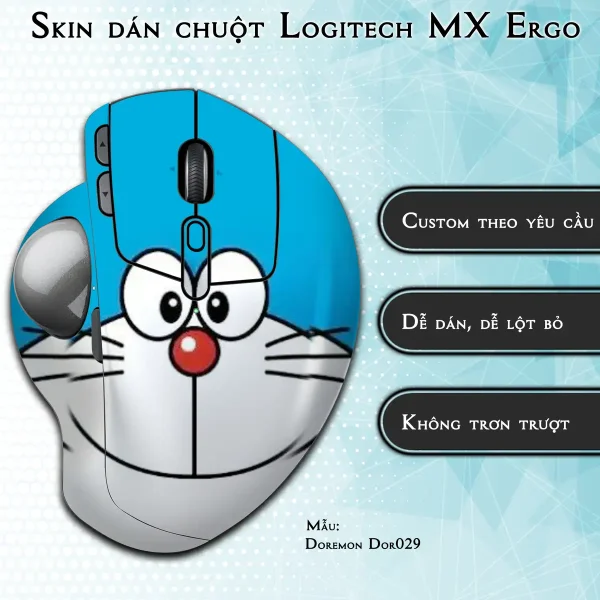 Skin dán chuột Logitech MX Ergo mẫu Doremon Dor029