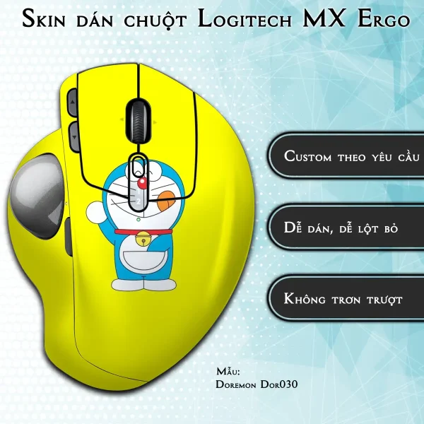 Skin dán chuột Logitech MX Ergo mẫu Doremon Dor030